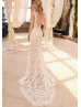 Floral Lace Tulle V Back Enchanted Wedding Dress